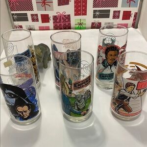 Vintage Coca Cola Red and Blue Glass Art Collection